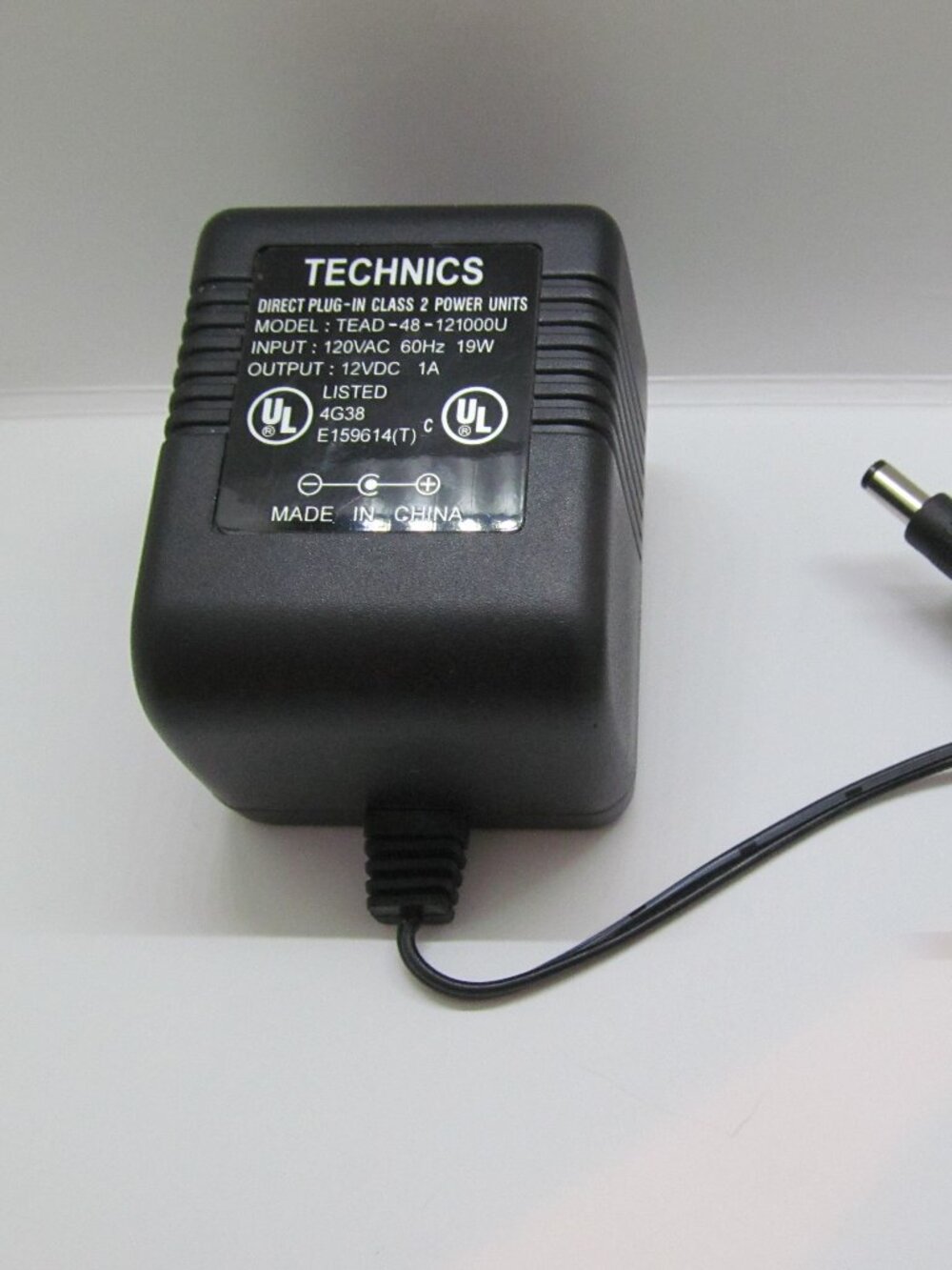 Technics TEAD-48-121000U 12VDC 1A 19W Replacement AC Adapter Power Supply Cord